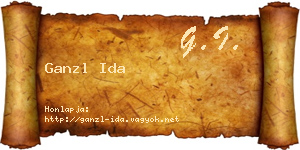 Ganzl Ida névjegykártya